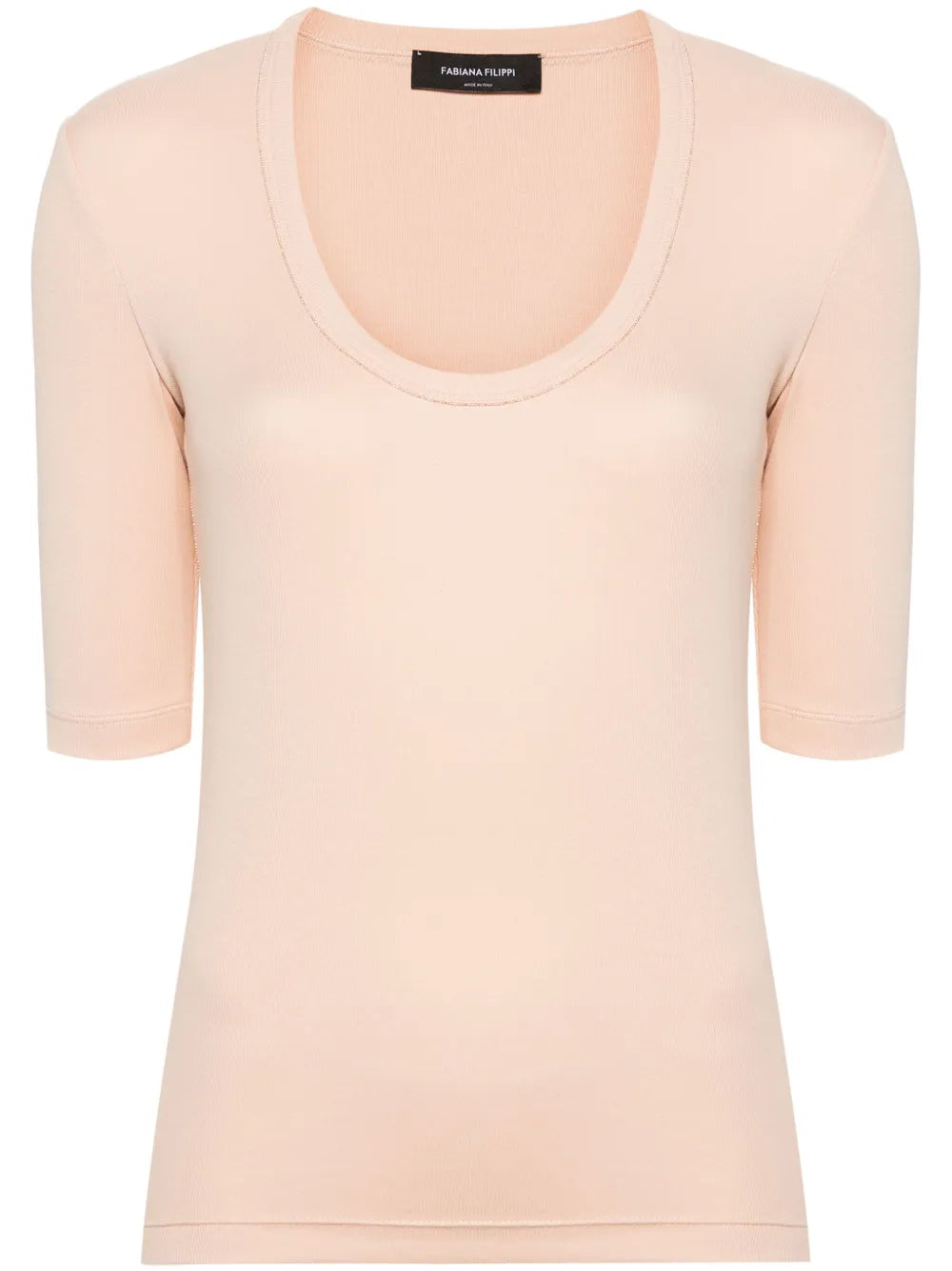 Beaded-Trim Stretch-Cotton Top
