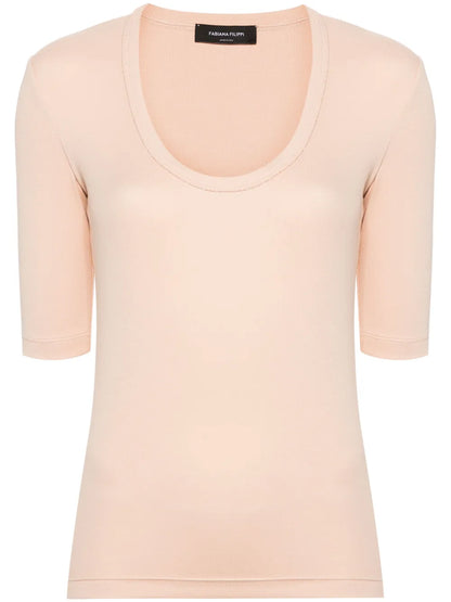 Beaded-Trim Stretch-Cotton Top