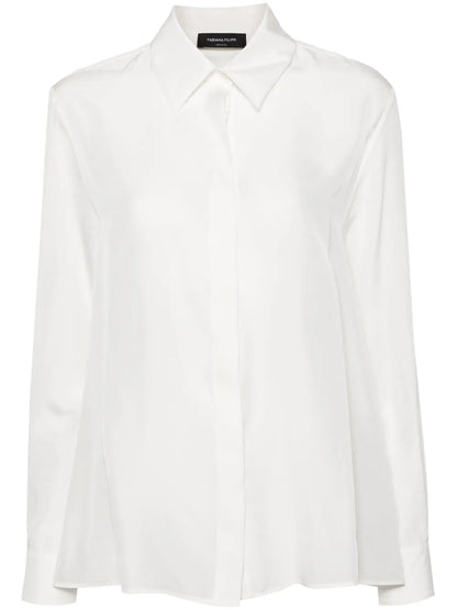 Long-Sleeve Silk Shirt