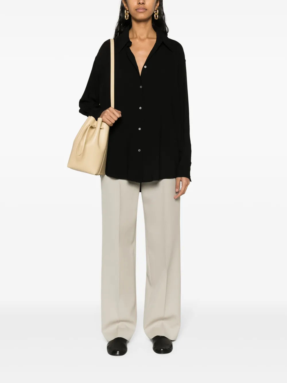 Buttoned Crepe Shirt