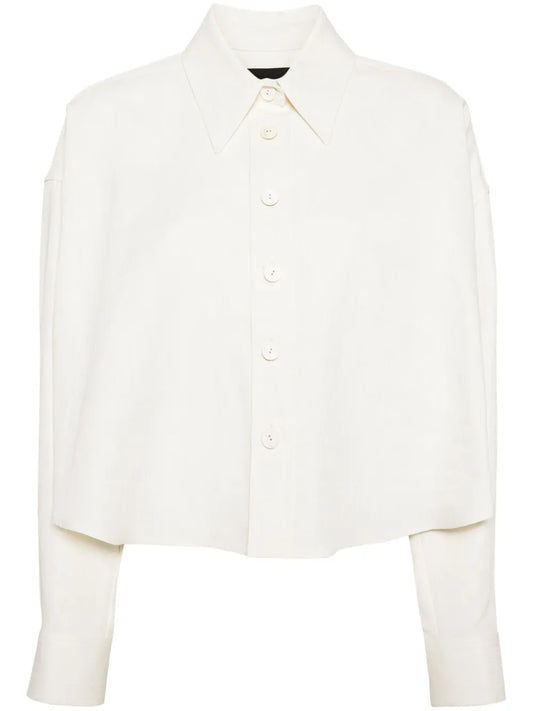 Buttoned Linen Blend Shirt