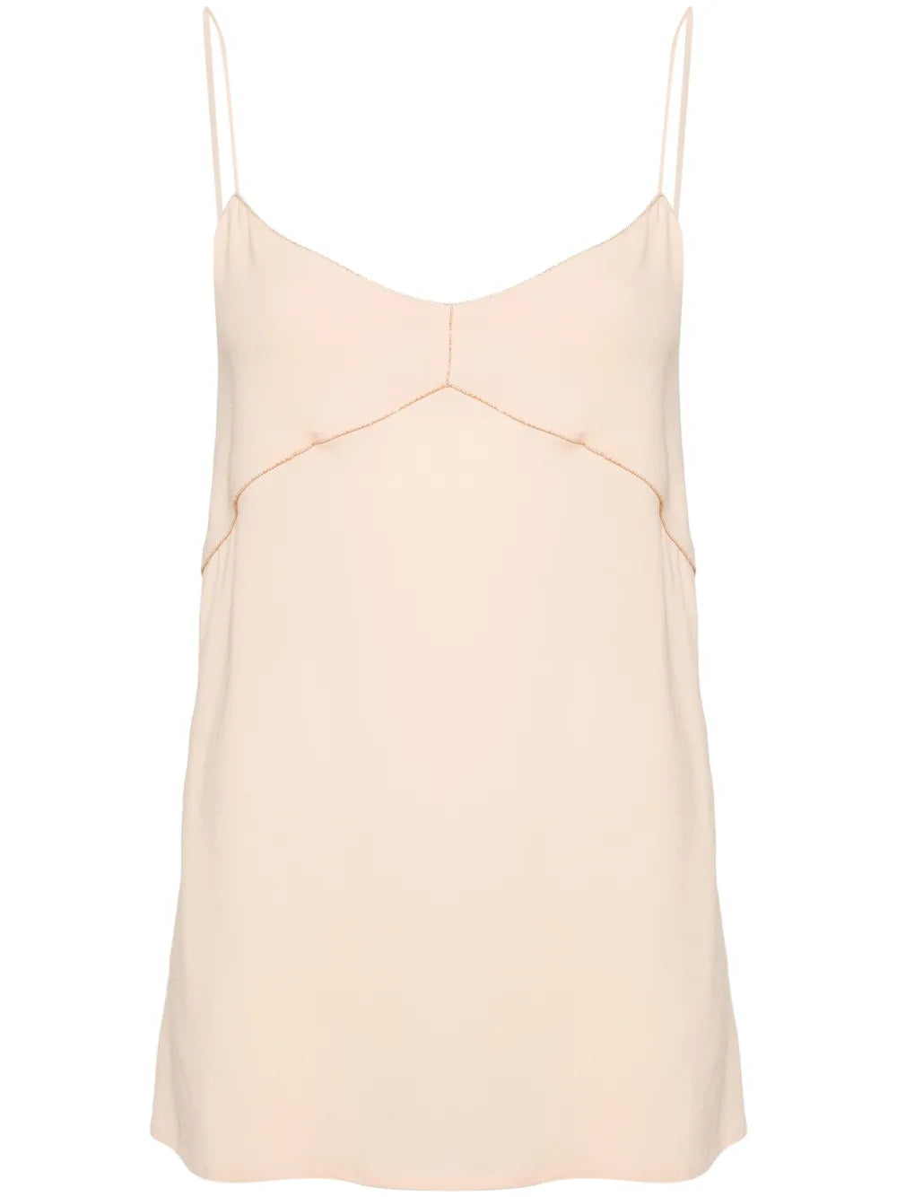 Beaded-Trim Crepe Tank Top