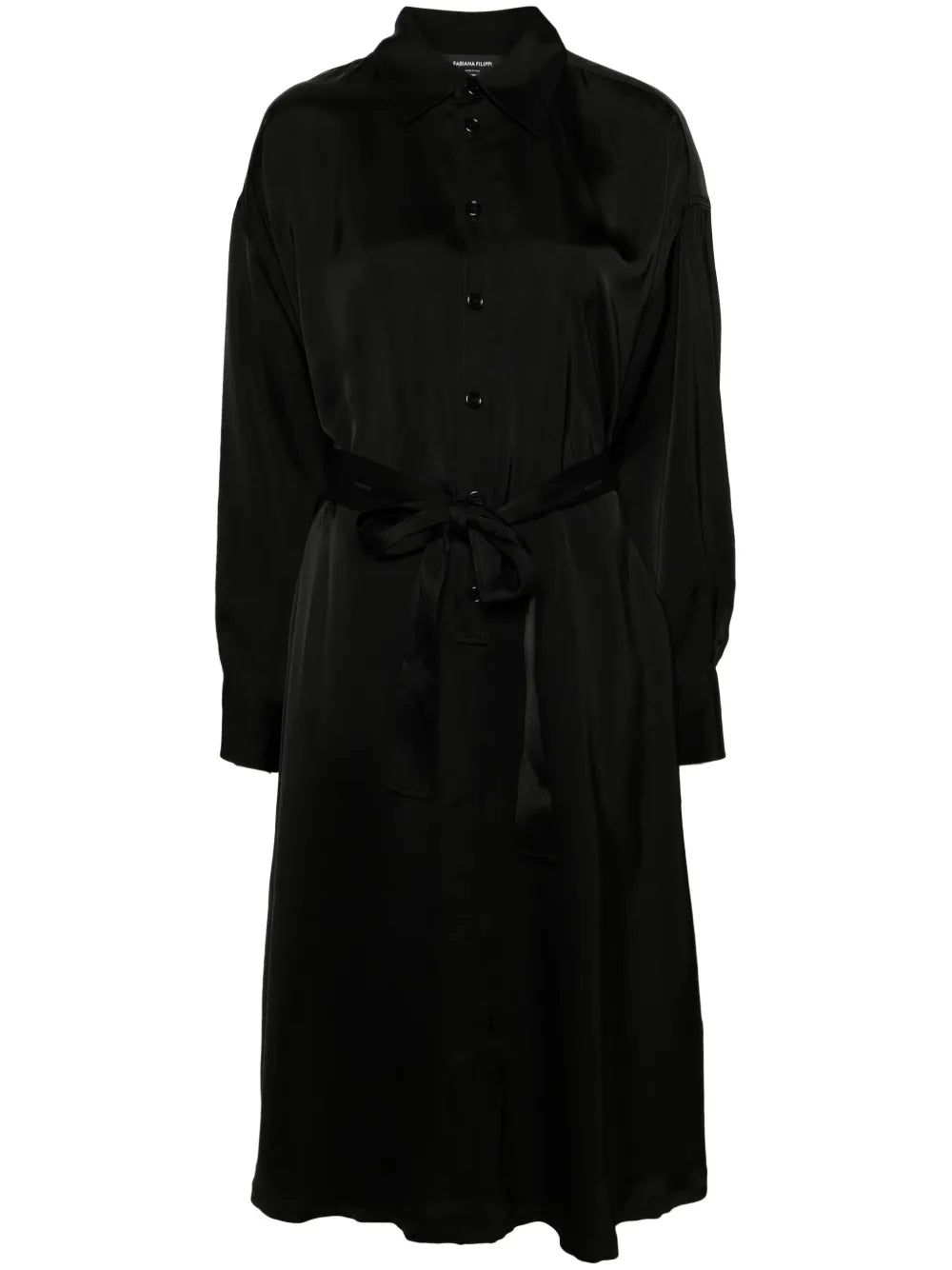 Belted Satin Shirtdress