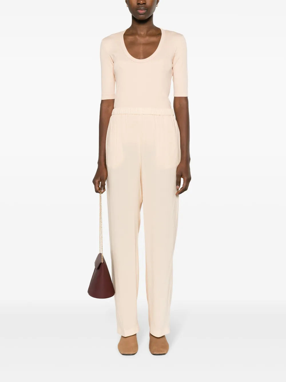 High-Waist Straight-Leg Trousers