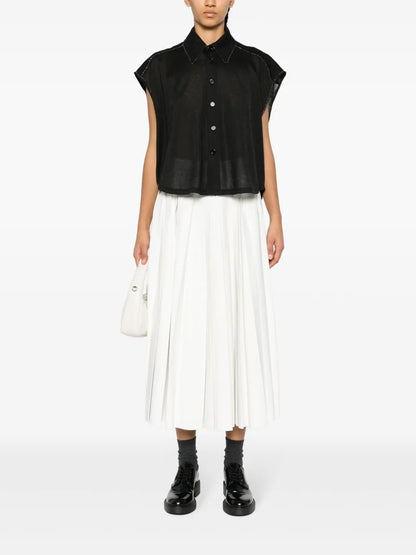 Fine-Knit Sleeveless Shirt