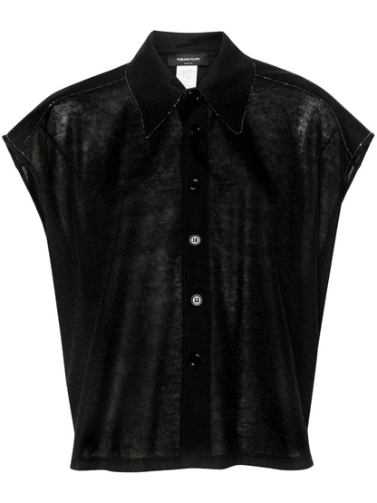 Fine-Knit Sleeveless Shirt