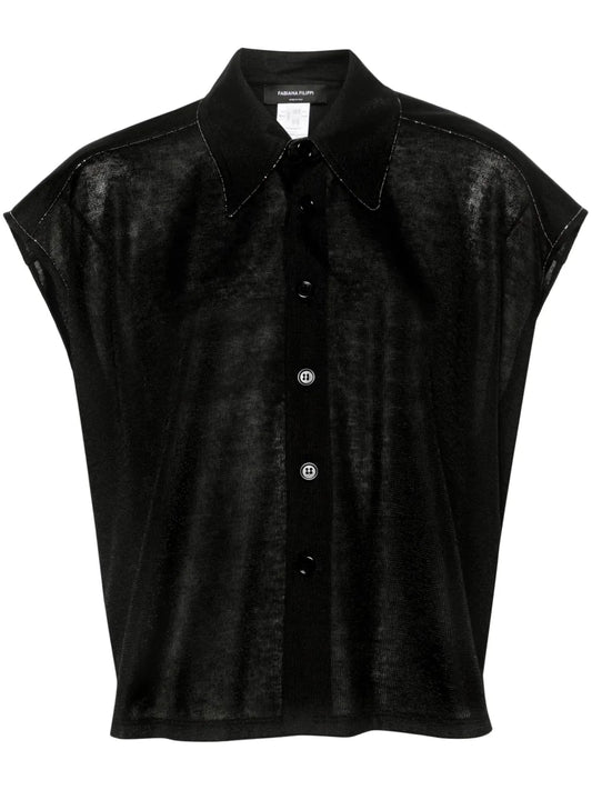 Fine-Knit Sleeveless Shirt