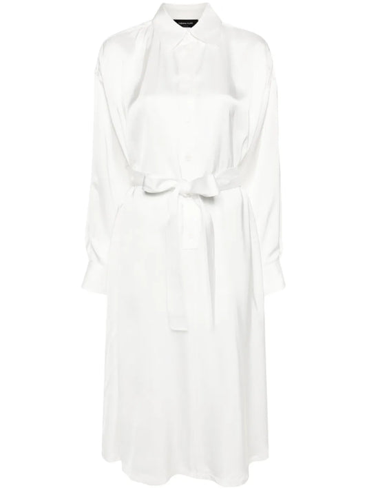 Belted Satin Shirtdress