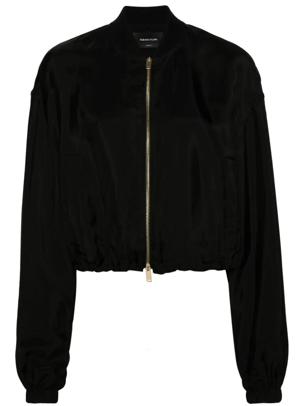 Zipped Satin Bomber Jacket