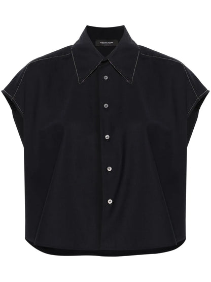 Beaded-Trim Sleeveless Shirt