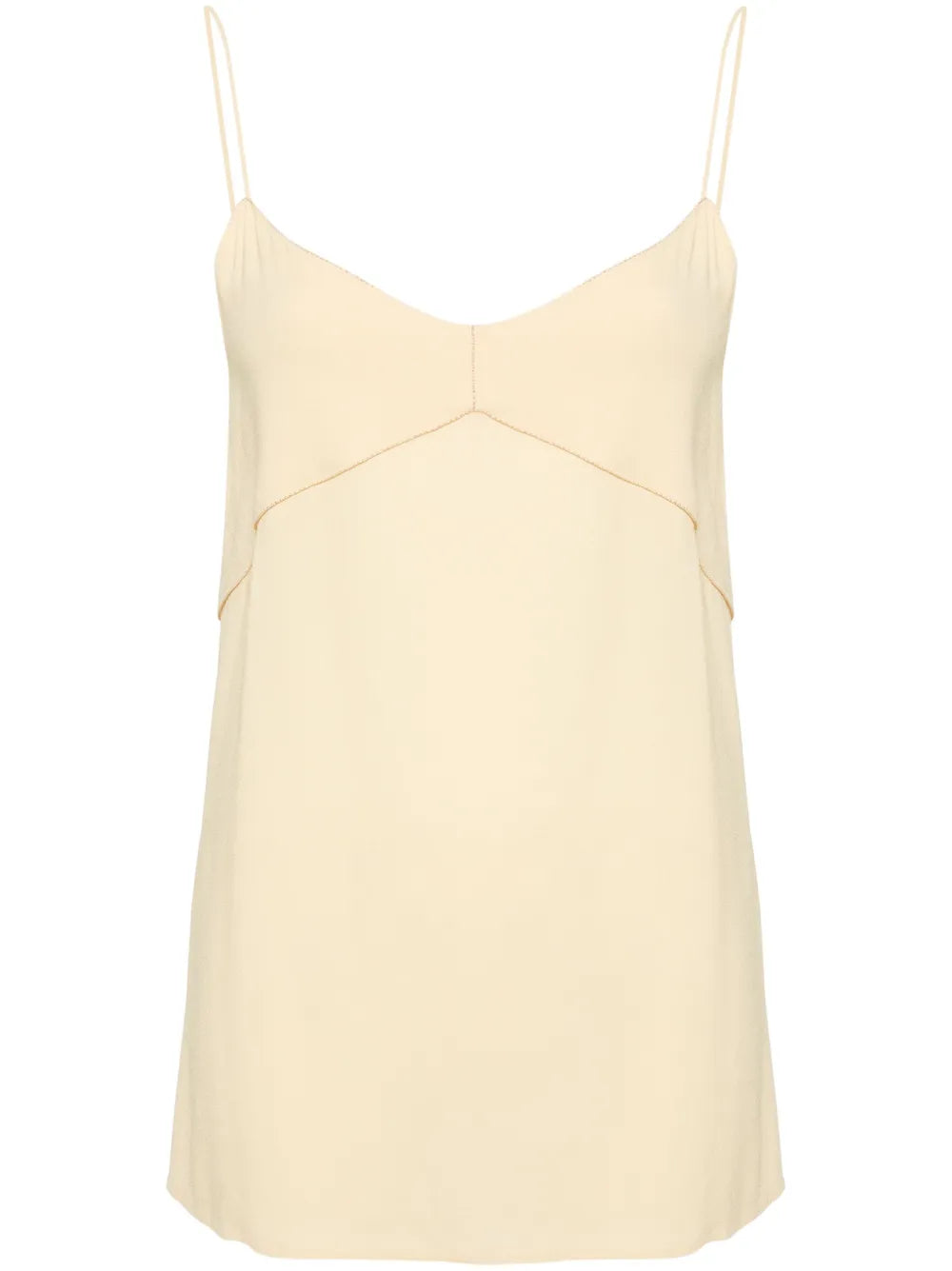 Beaded-Trim Crepe Tank Top