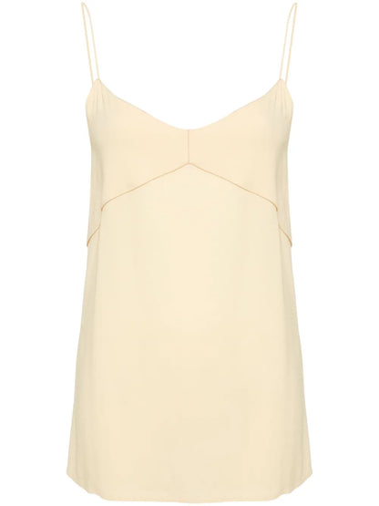 Beaded-Trim Crepe Tank Top