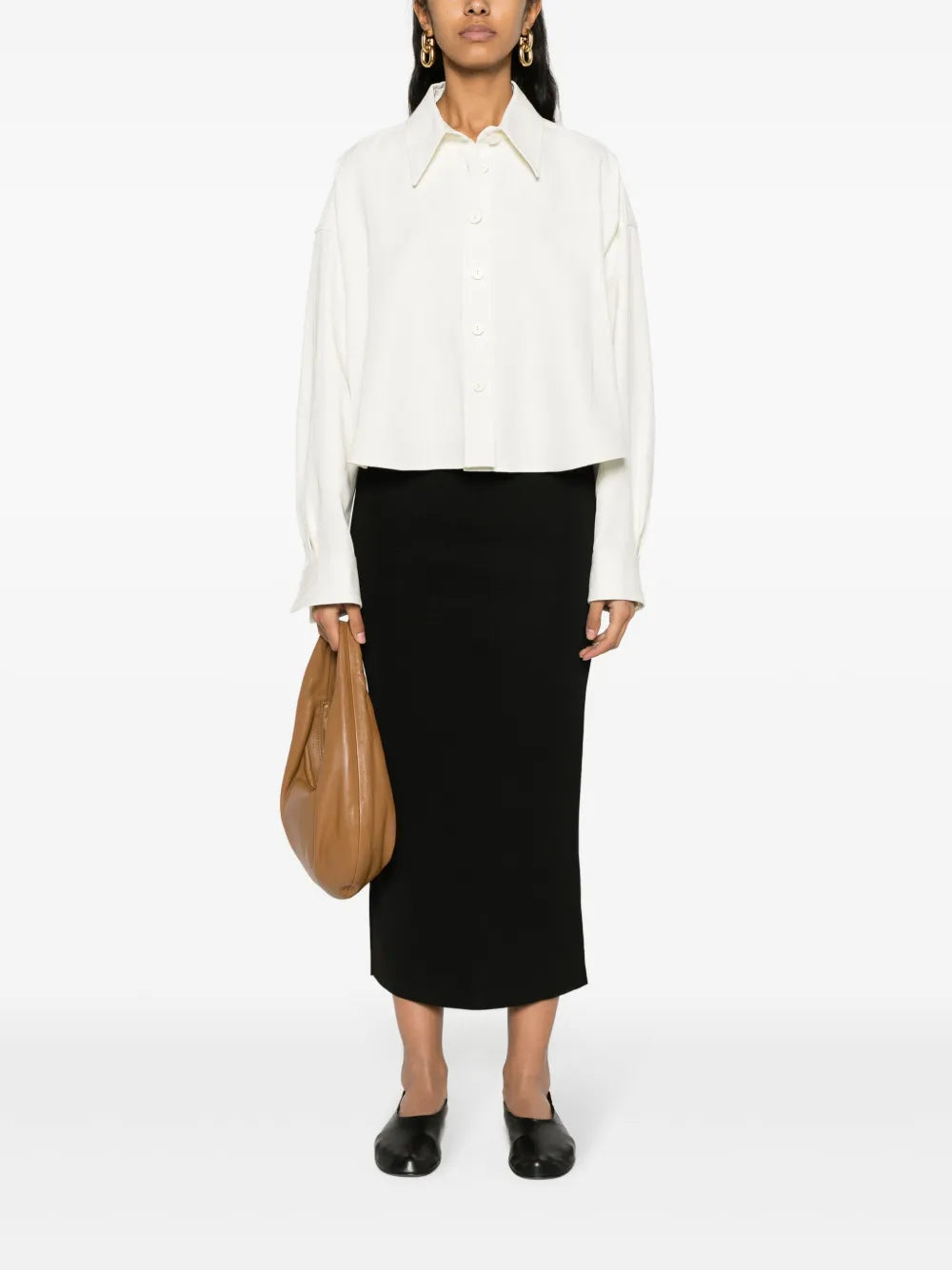 High-Waist Midi Skirt