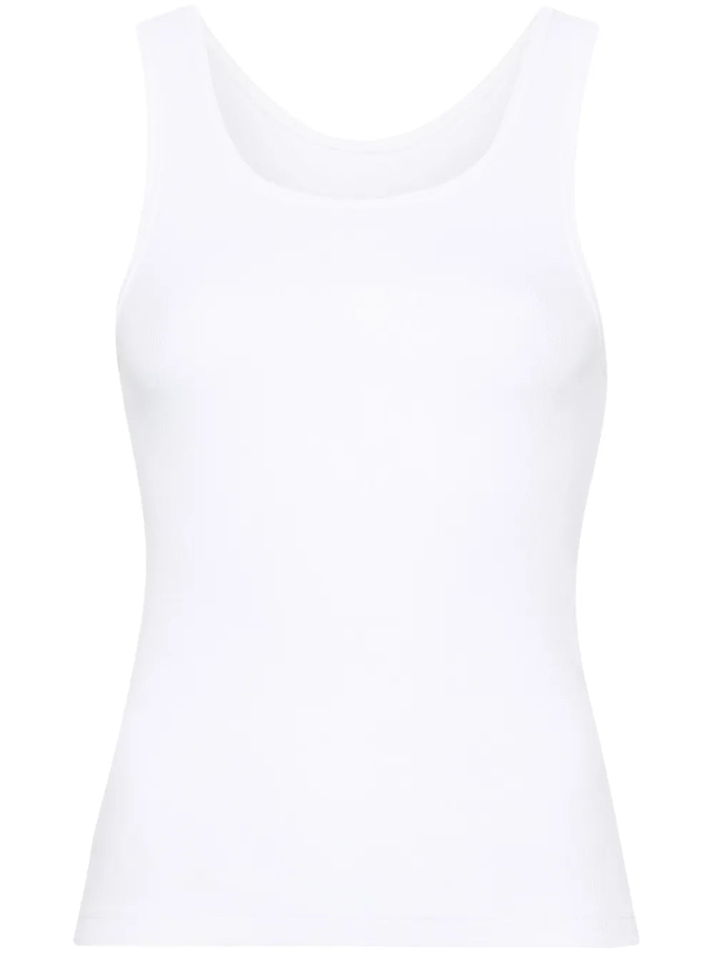 Numbers-Motif Ribbed Tank Top