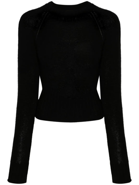Raglan-Sleeves Trimmed Jumper