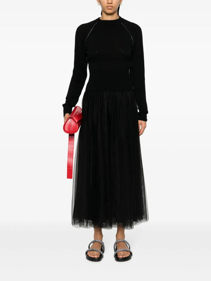 Raglan-Sleeves Trimmed Jumper