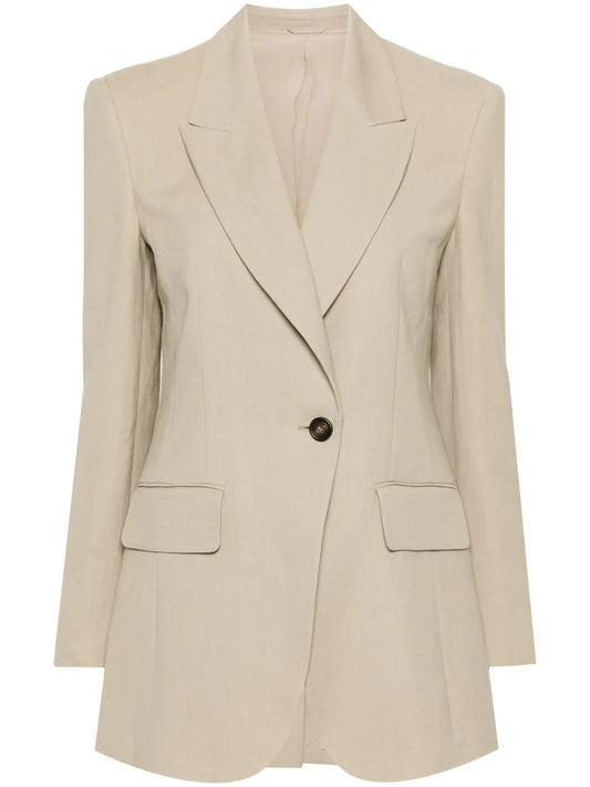 Peak-Lapels Knitted Blazer