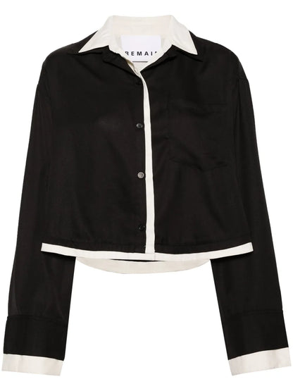 Camp-Collar Layered Shirt