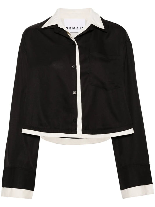 Camp-Collar Layered Shirt
