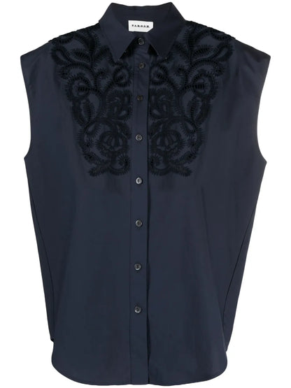 Broderie Anglaise Sleeveless Shirt