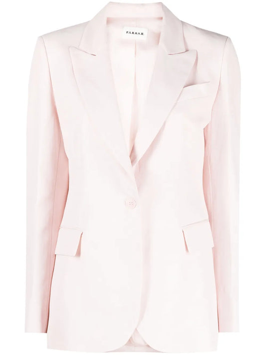 Peak-Lapels Single-Breasted Blazer