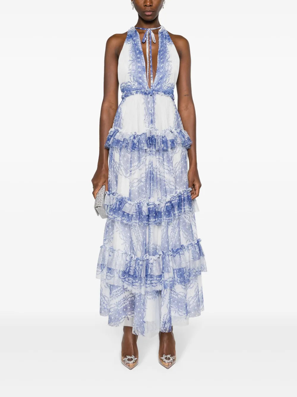 Floral-Print Tiered Maxi Dress