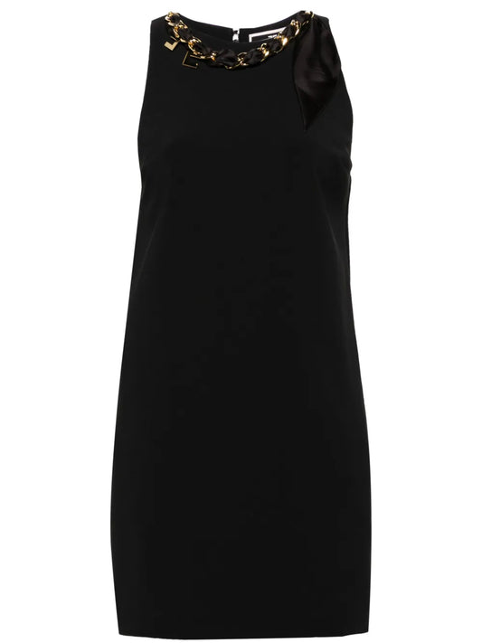 Chain-Detail Crepe Mini Dress