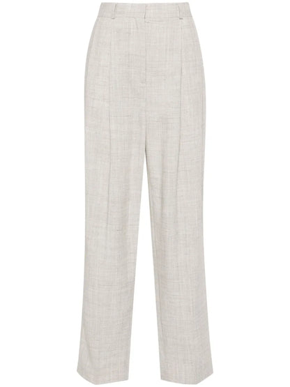 Double-Pleated Tailored Trousers