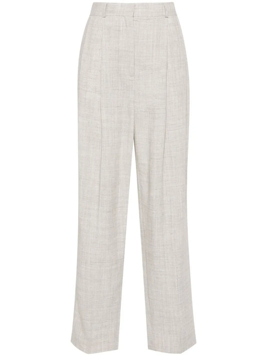 Double-Pleated Tailored Trousers
