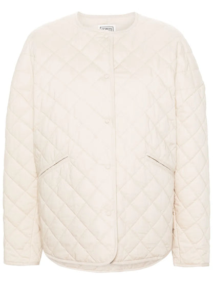 Drop-Shoulder Diamond-Quilted Jacket