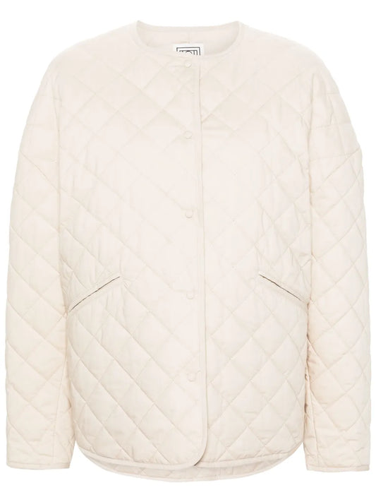 Drop-Shoulder Diamond-Quilted Jacket