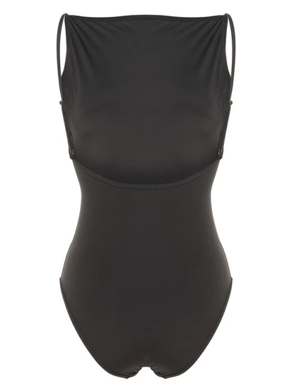 Plain Low-Back Swimsuit