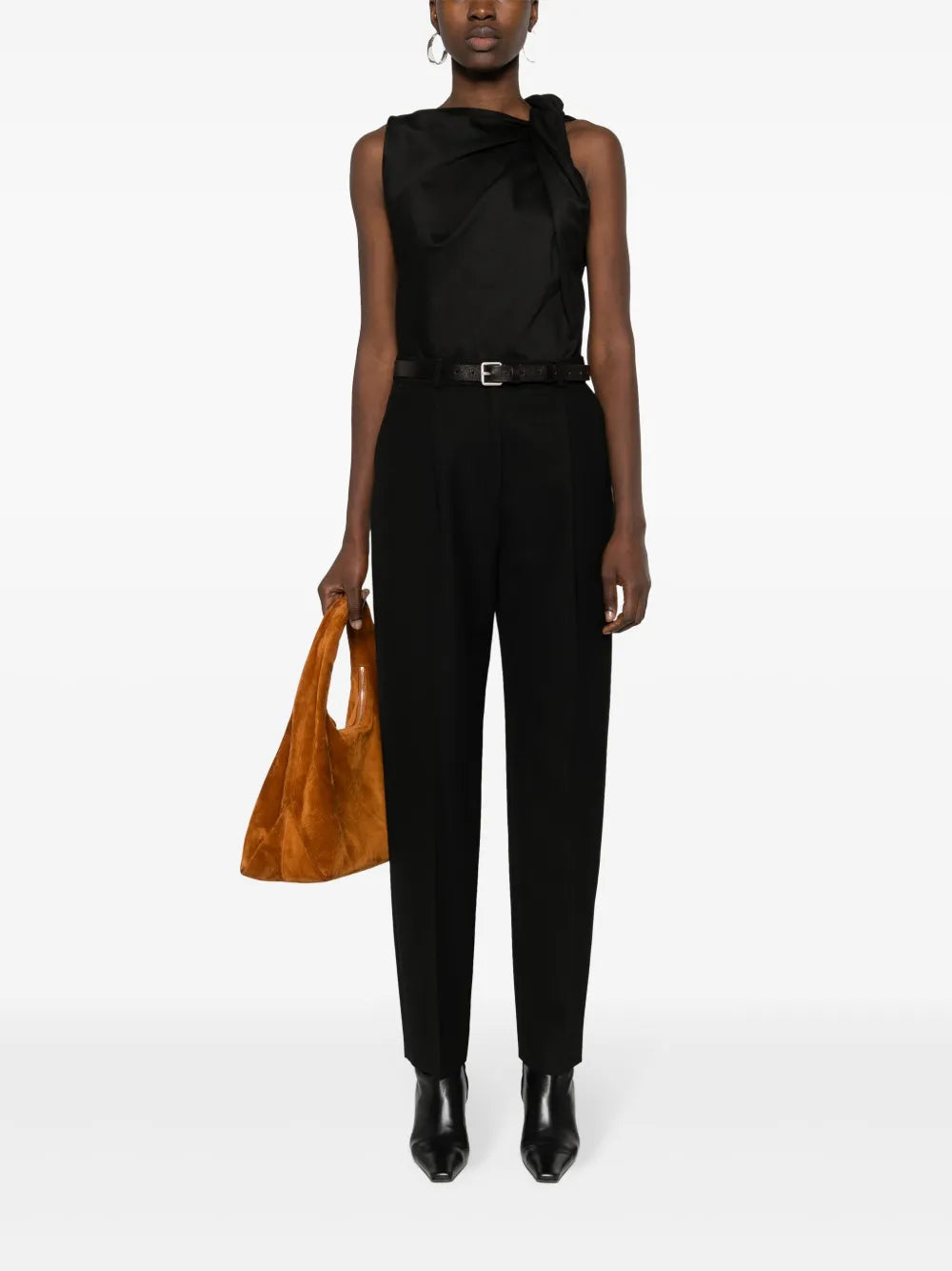 Single-Pleat Tapered Trousers