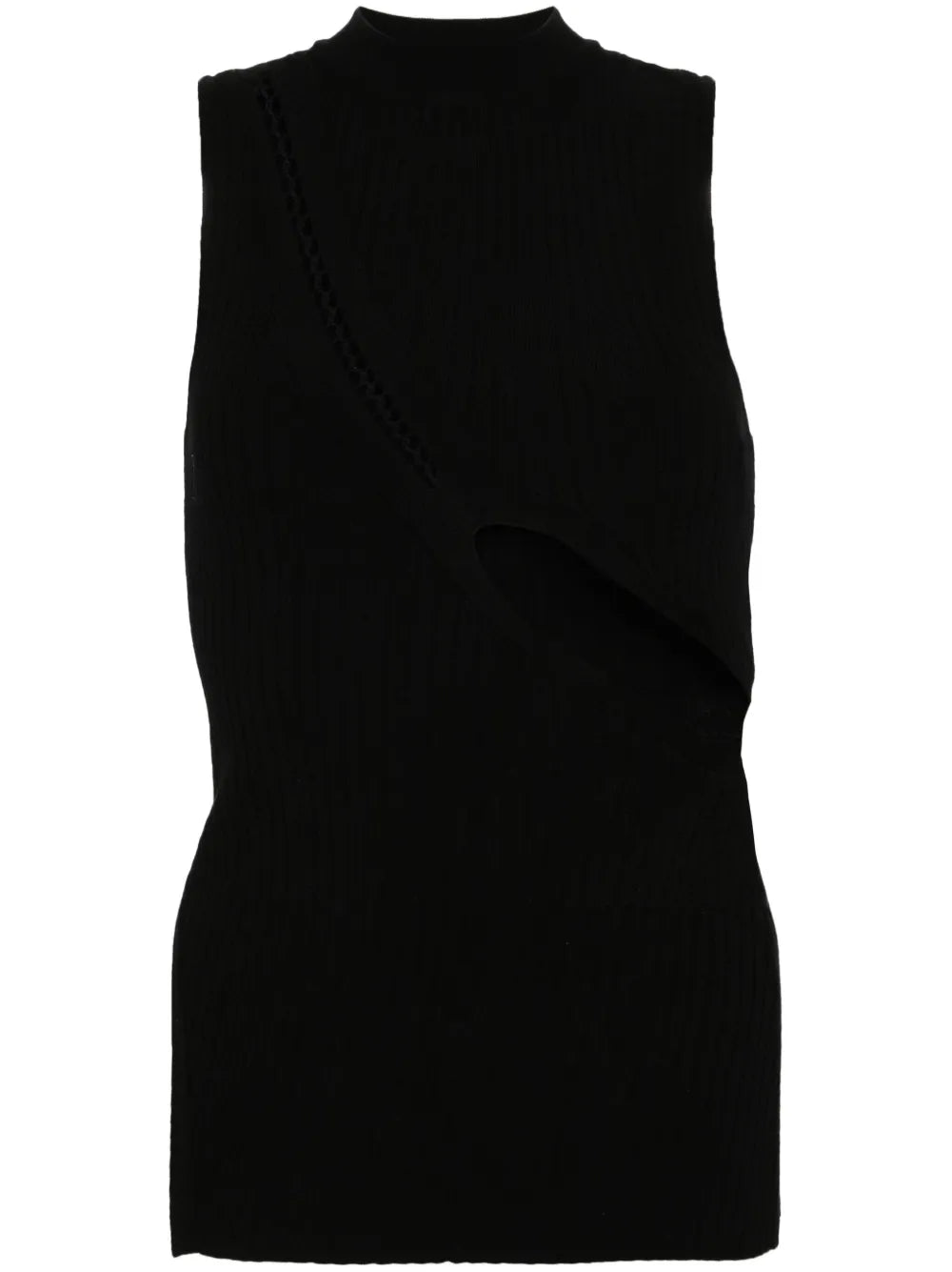 Cut-Out Ribbed-Knit Tank Top