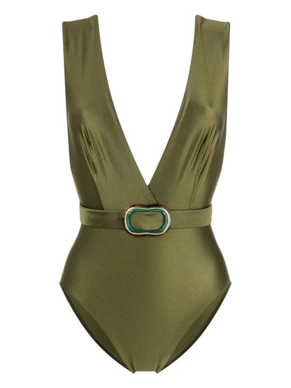 Junie Belted Plunge Swimsuit