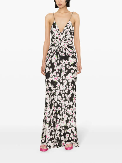 Floral-Print Crepe Maxi Dress
