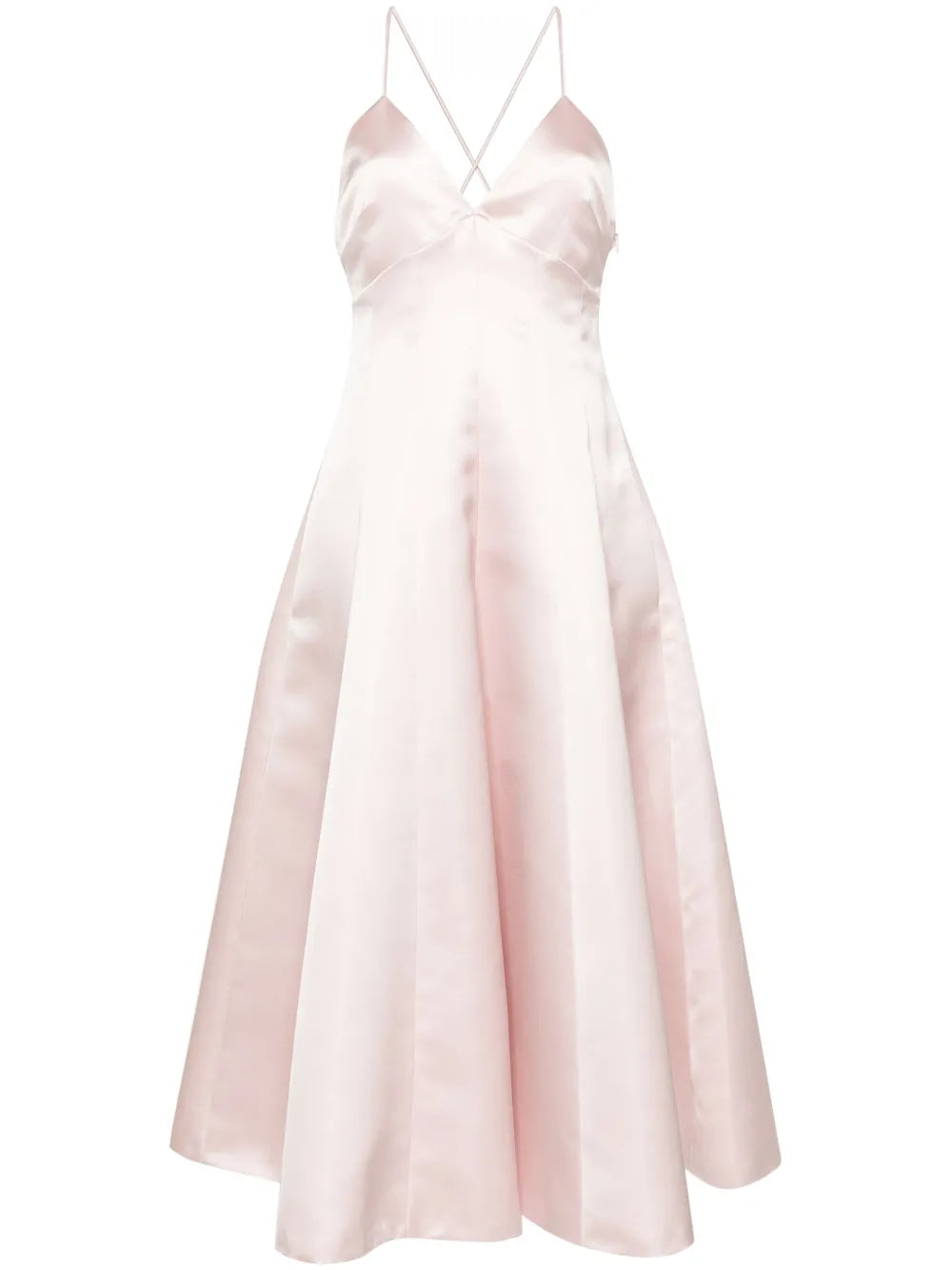 V-Neck Satin Midi Dress