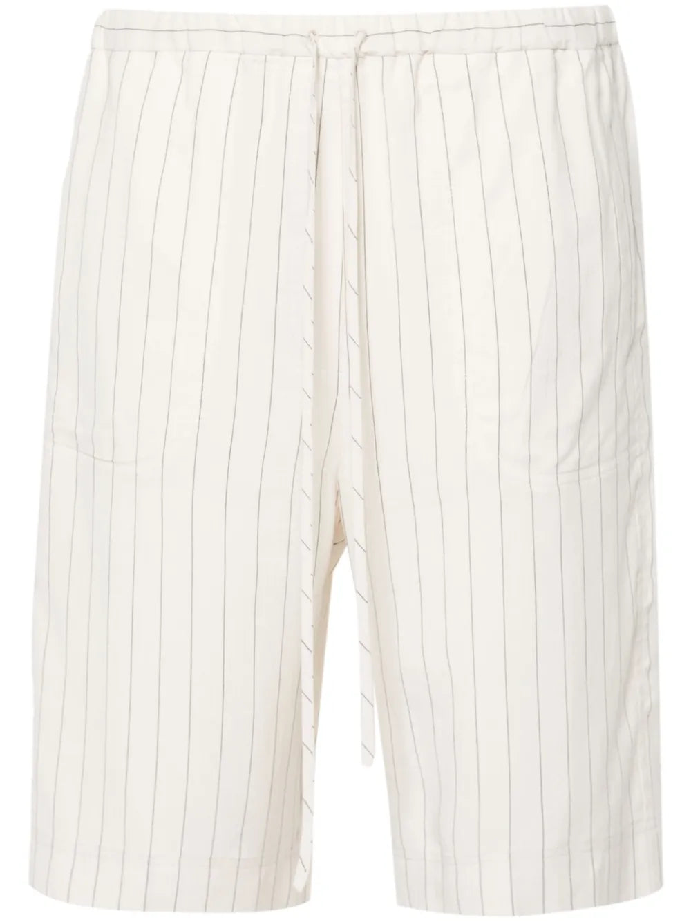 Elasticated-Waist Pinstripe Shorts