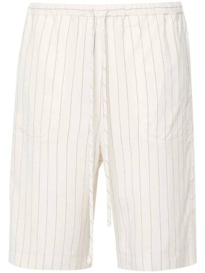Elasticated-Waist Pinstripe Shorts