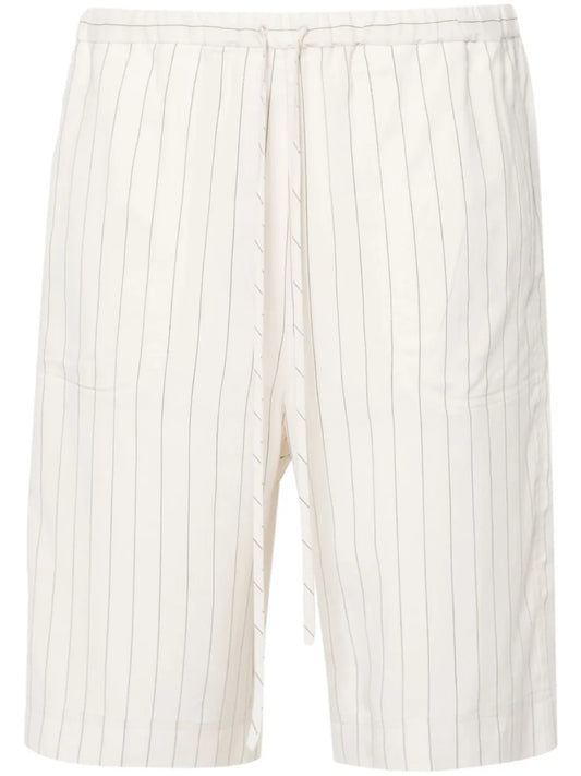 Elasticated-Waist Pinstripe Shorts