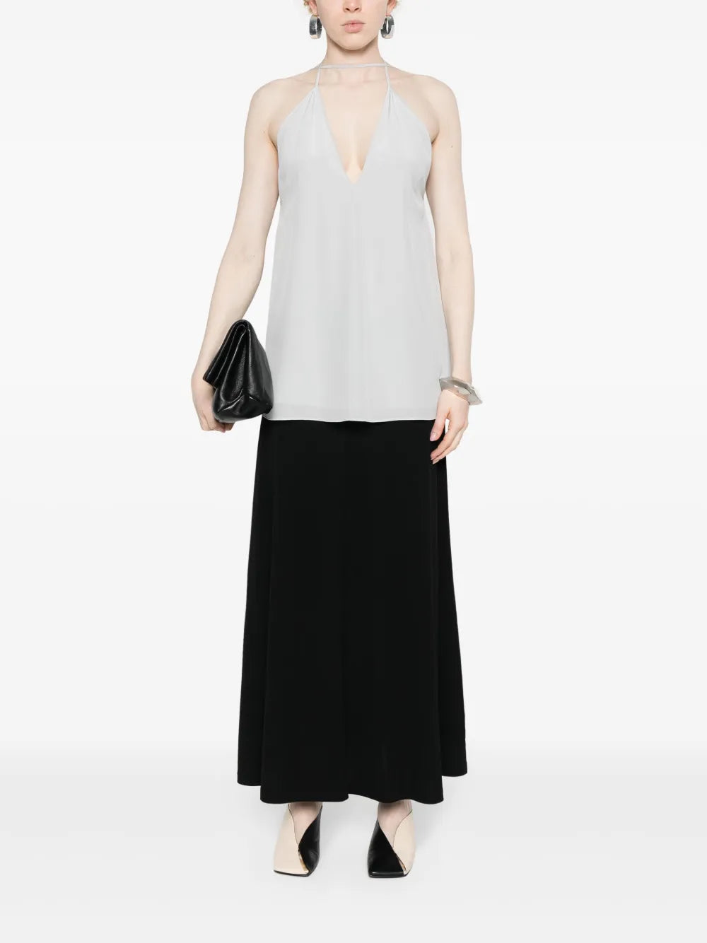 Double-Halter Silk Top
