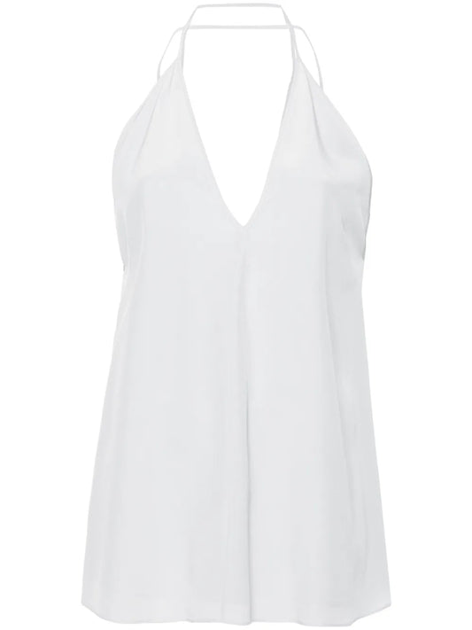 Double-Halter Silk Top
