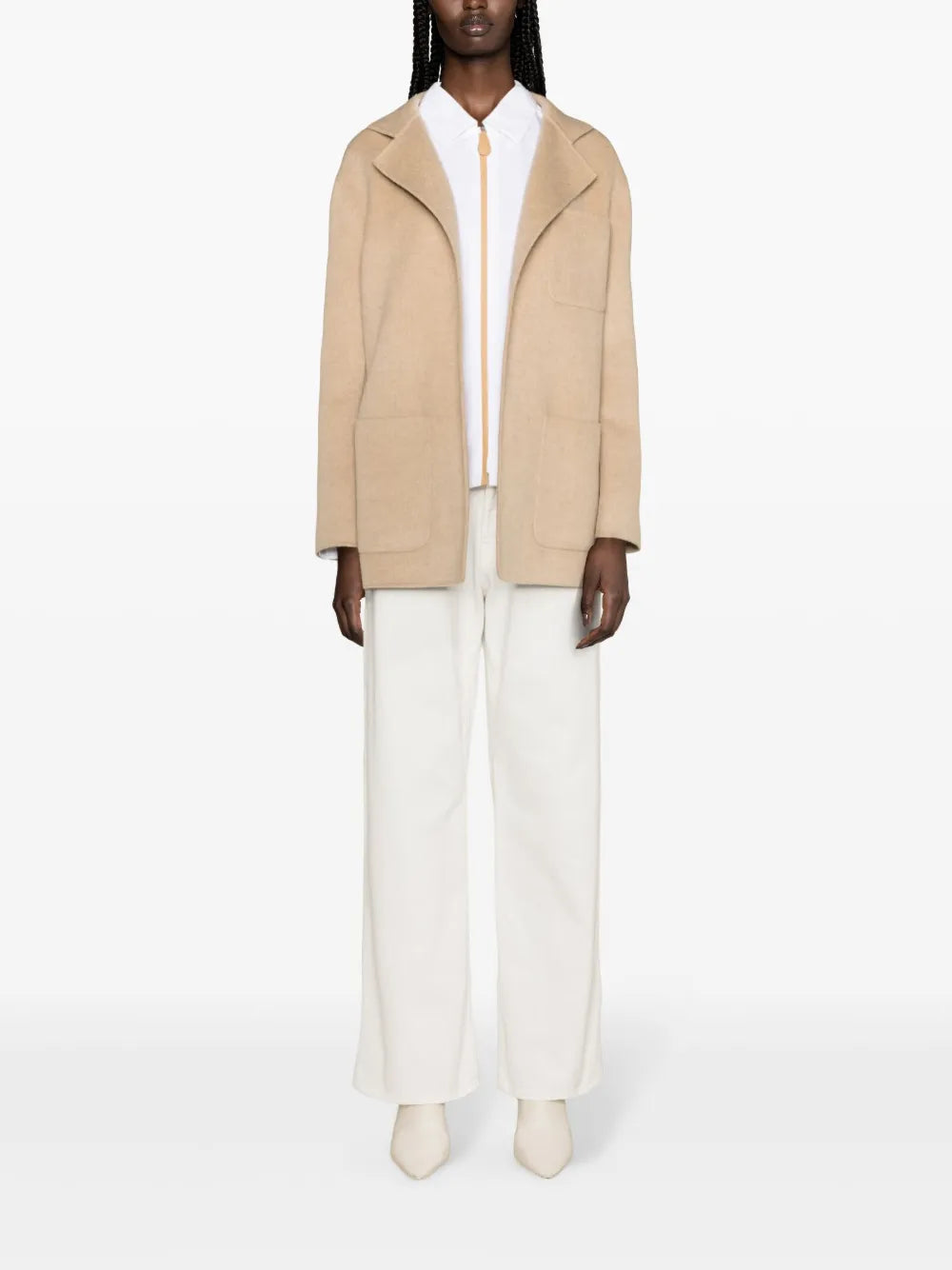 Notched-Lapels Mélange Jacket