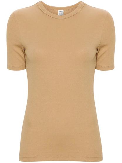 Crew-Neck Fine-Ribbed T-Shirt