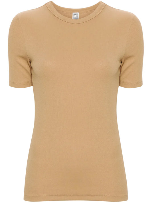 Crew-Neck Fine-Ribbed T-Shirt