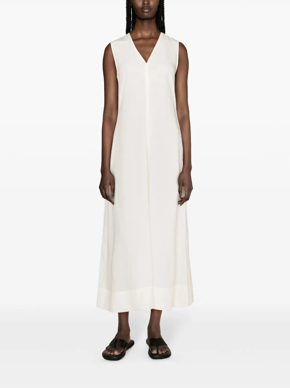 V-Neck Flared Maxi Dress