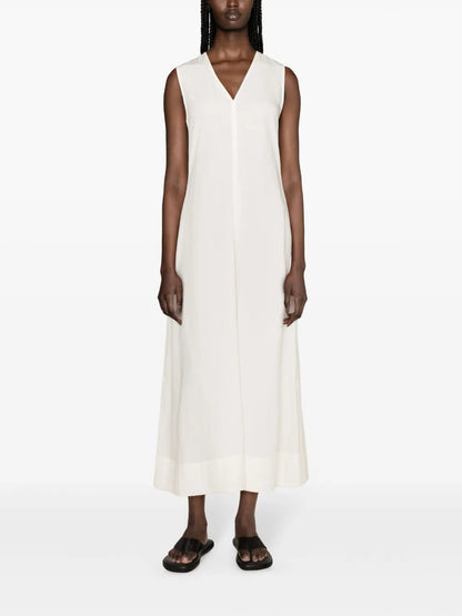 V-Neck Flared Maxi Dress