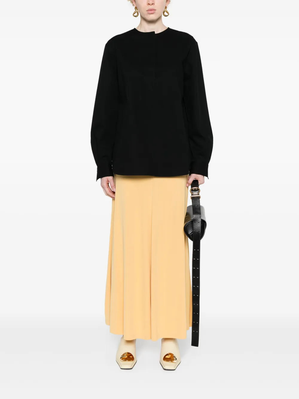 High-Waisted Midi Skirt