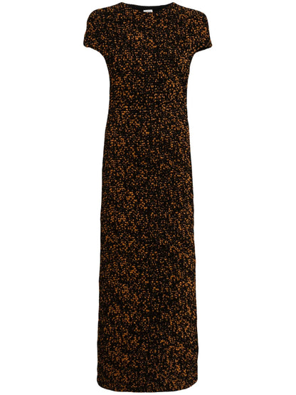 Tortoiseshell-Effect Chenille Maxi Dress