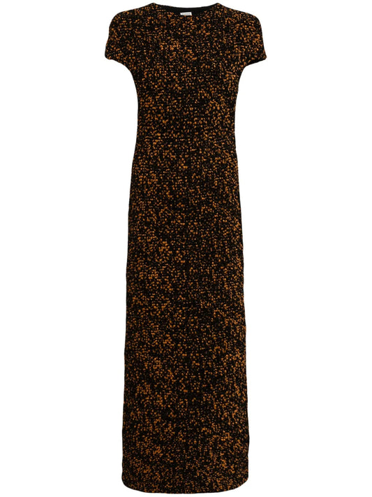 Tortoiseshell-Effect Chenille Maxi Dress